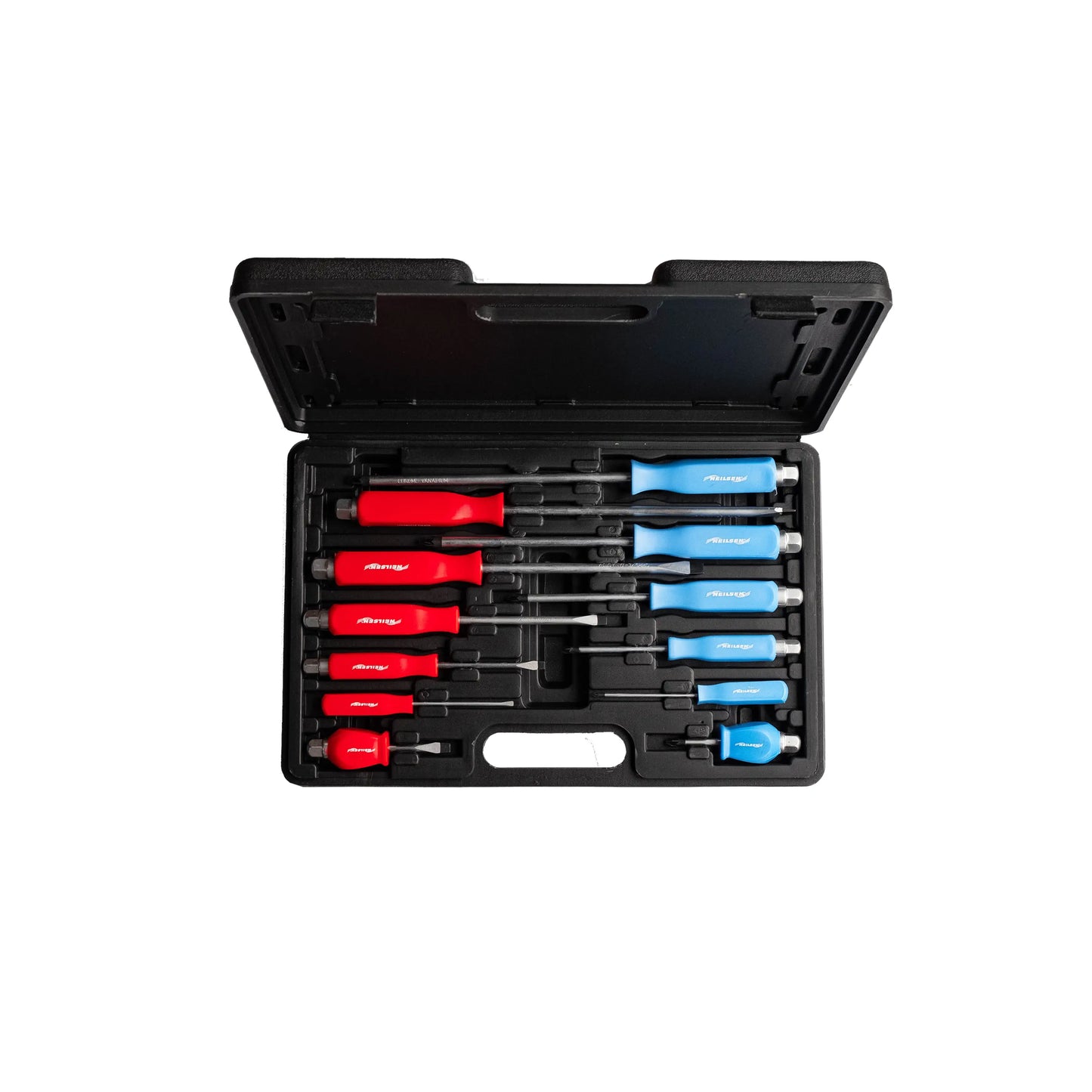 12 Piece Neilsen Magnetic Screwdriver Set – Heavy Duty Pozi & Slotted Go-Through Drivers with Hex Bolsters