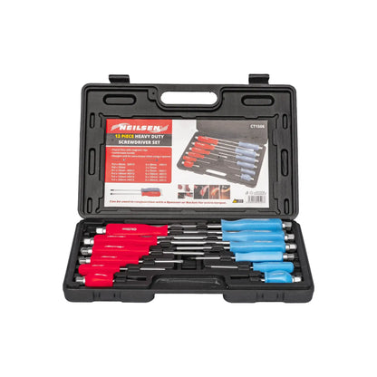Ultimate 24pcs Home DIY & Tradesman Starter Tool Kit – 12pcs Magnetic Screwdrivers Set, 3pc Pliers Set, 20oz Claw Hammer, Tape Measure, Spirit Level Laser, Tool Bag & More