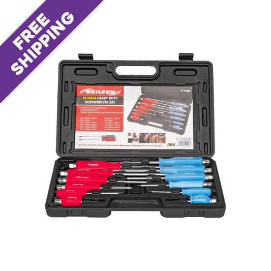 Neilsen CT1506 12 piece magnetic pound-thru screwdriver set